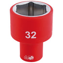 Fully Insulated VDE Socket, 1/2" Sq Dr, 32mm