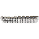 Loose Metric Socket Set, 1/2" Sq Dr, Polished Chrome (23 Piece)