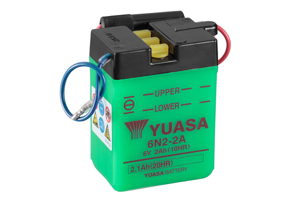 6N2-2A (DC) 6V Yuasa Conventional Motorcycle Battery