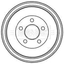 Borg & Beck Brake Drum (Single) -BBR7236