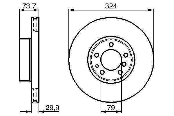 Bosch Brake Disc > Single Bd033 Part No - 0986478024