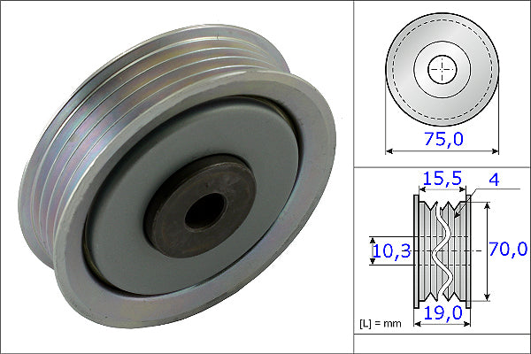 INA Tensioner Pulley - V-Ribbed Belt - Part No - 531084510