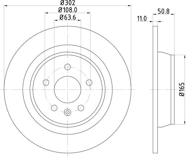 Mintex Brake Discs fits -Ford Land Rover V310:5 MDC1810C (also fits other vehicles)