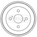 Borg & Beck Brake Drum (Single) -BBR7246