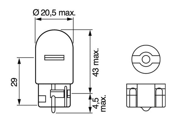 Bosch Pure/Lt W21W 12V 21W W3X16D Part No - 1987302251