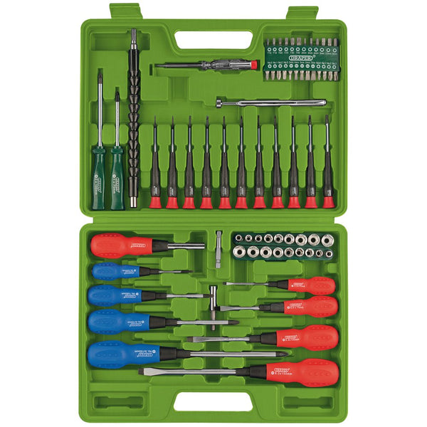 Screwdriver, Socket and Bit Set, Green (70 Piece)