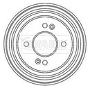 Borg & Beck Brake Drum (Single) -BBR7206