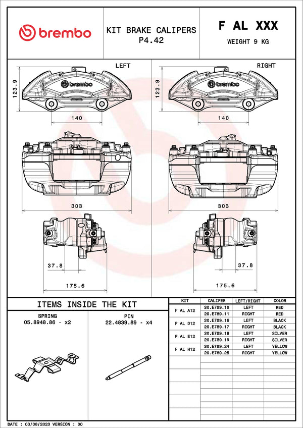 Brembo F AL D12 aluminium brake caliper kit - FALD12