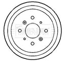 Borg & Beck Brake Drum (Single) -BBR7175
