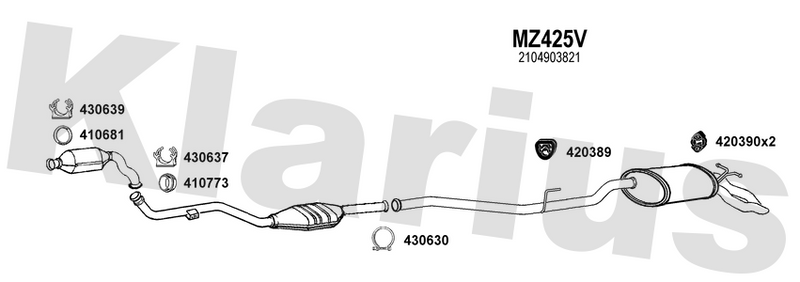 Klarius MZ425V - Box With Tail Pipe  - Fits Mercedes E220 2.2CDi