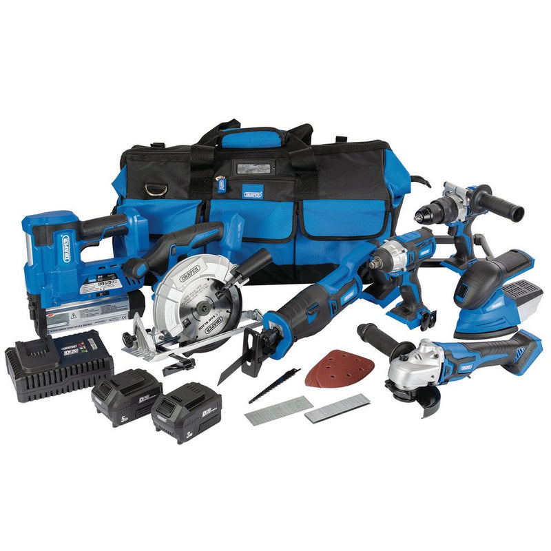 D20 20V Jumbo Kit (7 Piece) - 1 x 3.0Ah Batteries - 1 x 5.0Ah Battery - 1 x Charger - 1 x Tool Bag