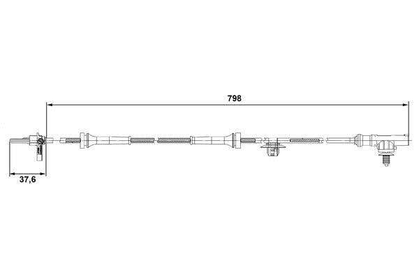 Bosch Wheel Speed Sensor Part No - 0265007687