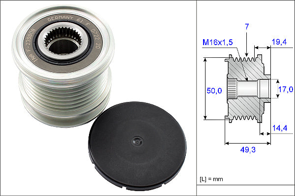 INA Alternator Freewheel Clutch - Part No - 535014010