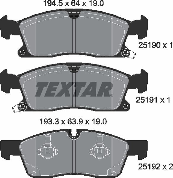 Textar Brake Pad Set - 2519002