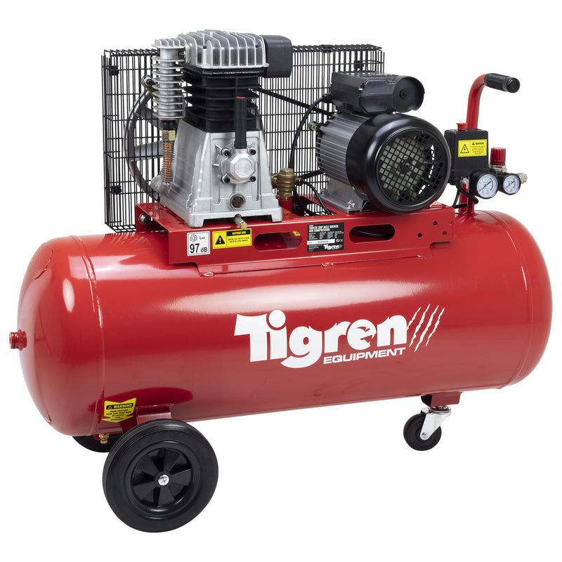 TIGREN 100ltr 3hp Belt-Driven Compressor