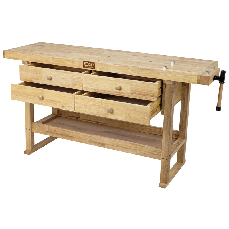 SIP Professional Hardwood 4-Drawer Workbench