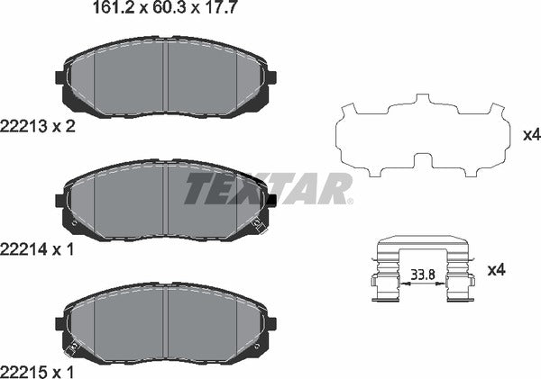 Textar Brake Pad Set - 2221301
