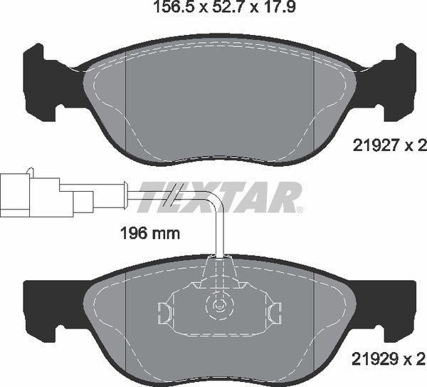 Textar Brake Pad Set - 2192901