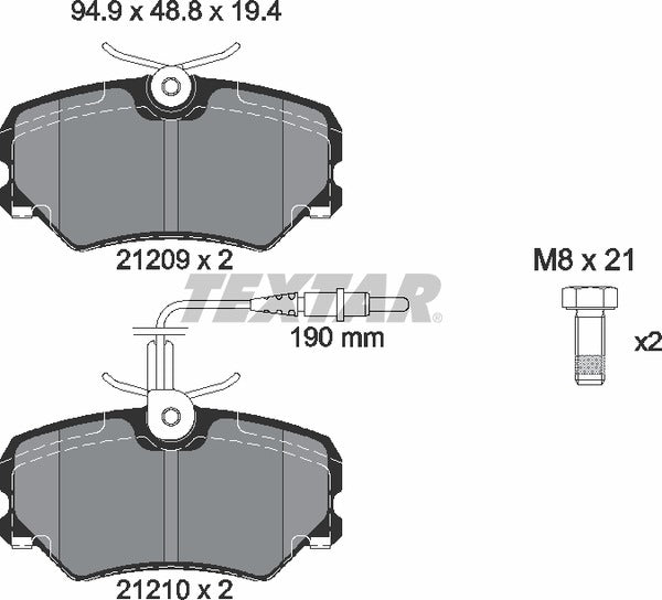 Textar Brake Pad Set - 2120909
