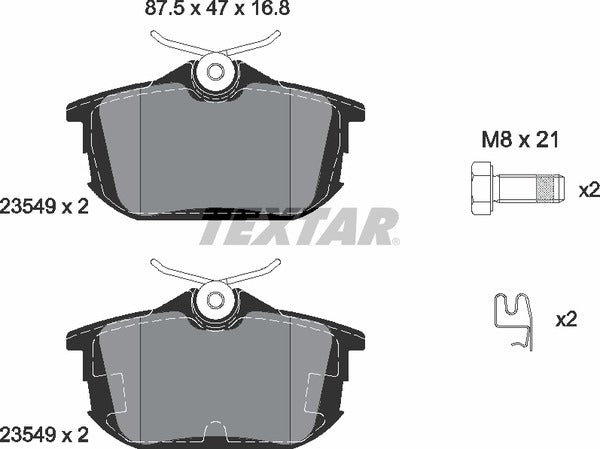 Mitsubishi Proton Smart Volvo, Brake Pad Set - Textar 2354901
