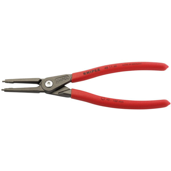 Knipex 48 11 J3 225mm Internal Straight Tip Circlip Pliers, 40 - 100mm Capacity