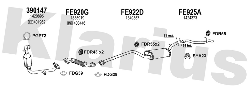 Klarius 390147 - Catalyst & Dpf Combined  - Fits Ford Focus 1.6TDCi