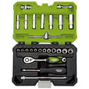 Draper Expert Metric Socket Set, 1/4" Sq Dr, Green (25 Piece)