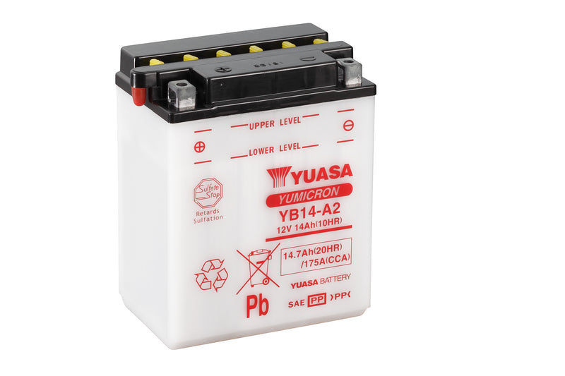 YB14-A2 (CP) 12V Yuasa Yumicron Motorcycle Battery