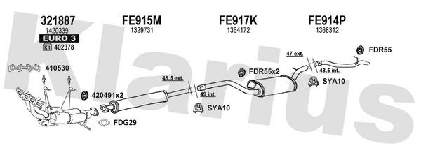 Klarius 321887 - Catalyst Type Approved Withpip  - Fits Ford Focus 1.6Ti-VCT