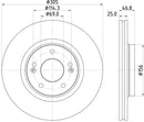 Mintex Brake Discs fits -Hyundai Kia V278:5 MDC2802C (also fits other vehicles)
