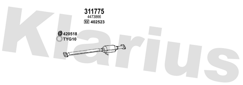 Klarius 311775 - Catalyst Type Approved  - Fits Ford Ranger 2.5TD