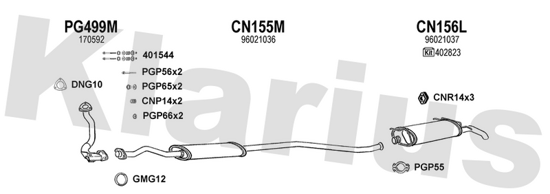 Klarius PG499M - Front Pipe  - Fits Citroen AX 1.5D