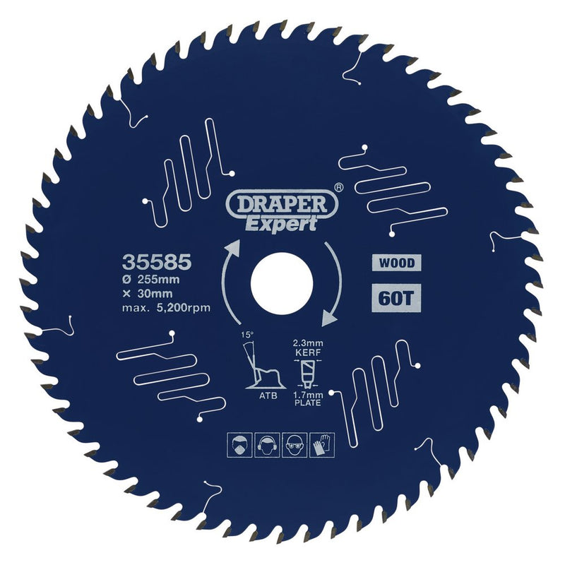 Draper Tct Saw Blade 255mm 60T - 35585