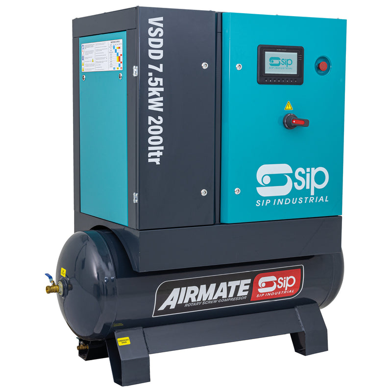 SIP VSDD 7.5kW 10bar 200ltr 400v Rotary Screw Compressor