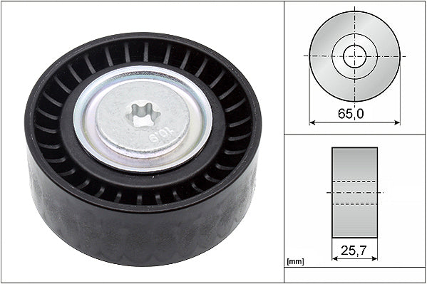 INA Deflection/Guide Pulley - V-Ribbed Belt - Part No - 532090710