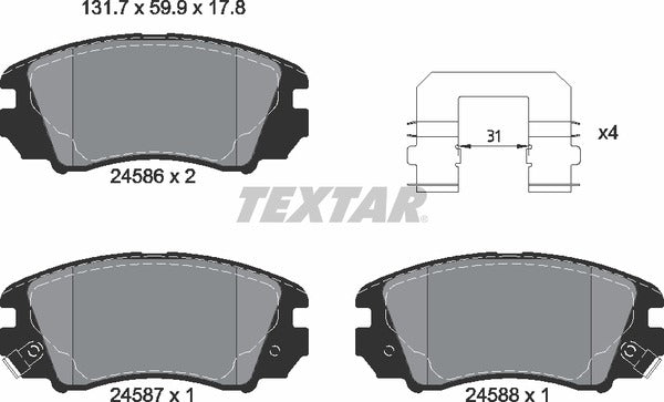 Textar Brake Pad Set - 2458601