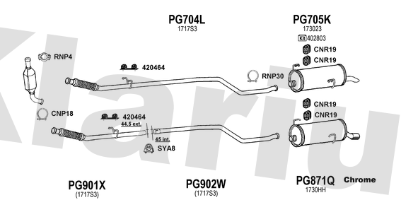 Klarius PG901X - Centre Pipe  - Fits Peugeot 206 1.4HDi