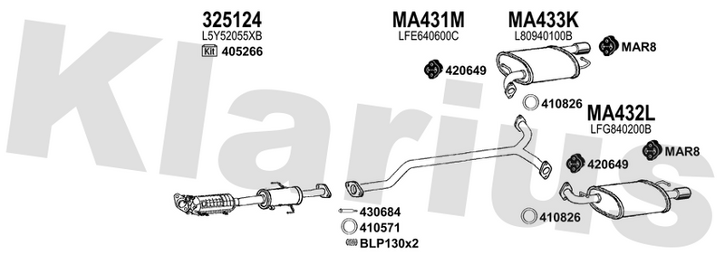 Klarius 325124 - Catalyst Type Approved  - Fits Mazda 6 2.0