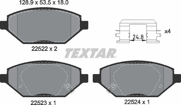 Textar Brake Pad Set - 2252201
