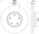 Mintex Brake Discs fits -Ford V299:5 MDC2551 (also fits other vehicles)
