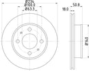 Mintex Brake Discs fits -Hyundai V288:5 MDC1722 (also fits other vehicles)