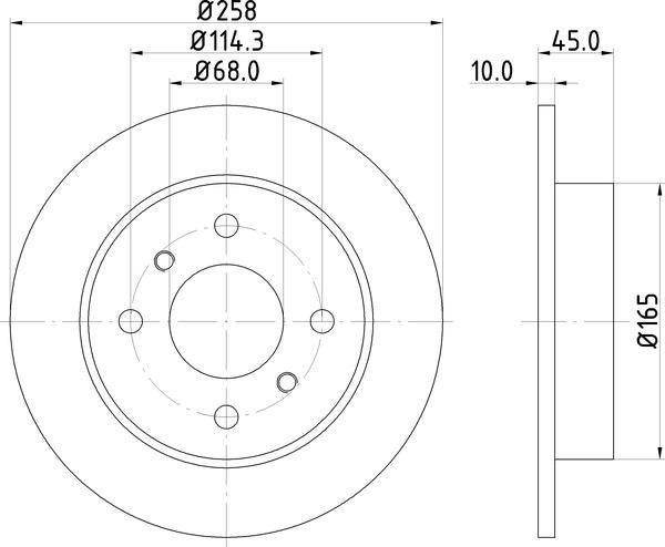 Mintex Brake Discs fits -Nissan S258:4 MDC1006C (also fits other vehicles)