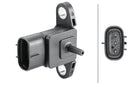 HELLA 6PP 358 152-381 Sensor, boost pressure - 4-pin connector - Bolted