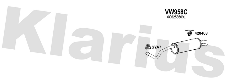 Klarius VW958C - Box With Tail Pipe  - Fits Seat Ibiza Mk IV 1.0