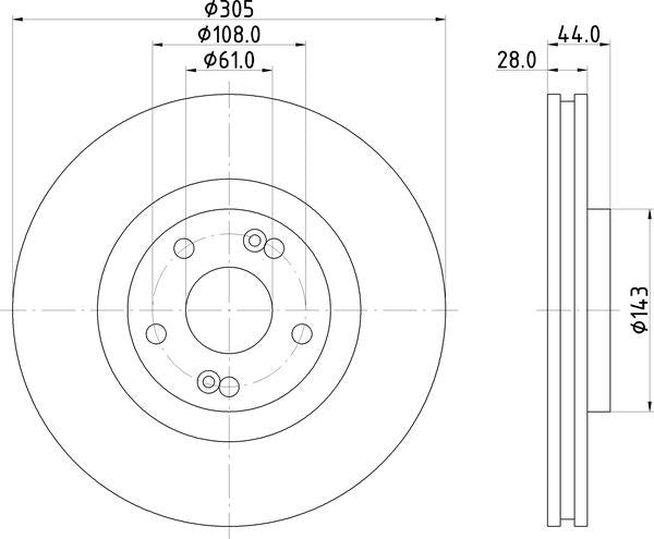 Mintex Brake Discs fits -Renault V280:5 MDC1532 (also fits other vehicles)
