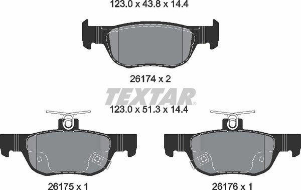 Textar Brake Pad Set - 2617401