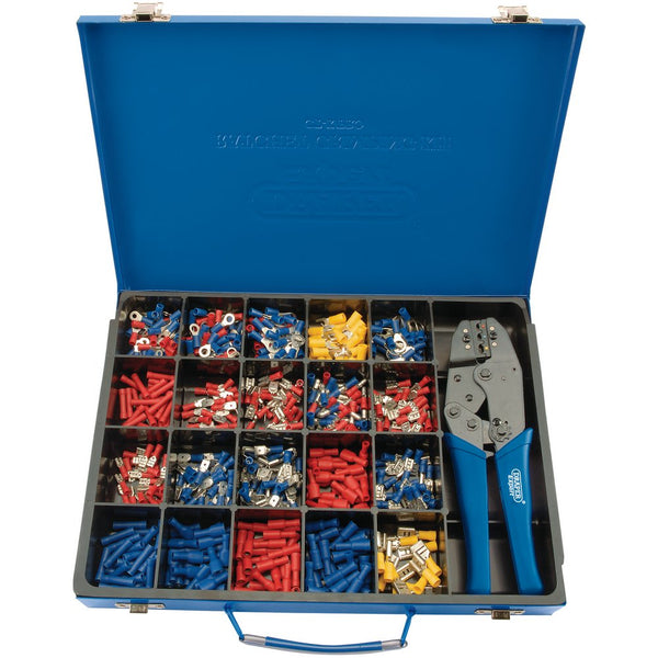 Ratchet Crimping Tool and Terminal Kit, 220mm