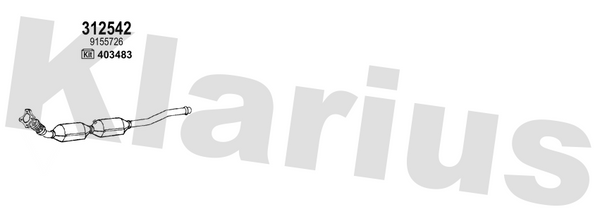 Klarius 312542 - Catalyst Type Approved Withpip  - Fits Volvo S70 (874)