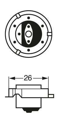 Bosch Pure/Lt S3 6V 15W P26S Part No - 1987302606