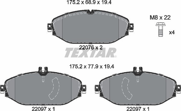 Textar Brake Pad Set - 2207601